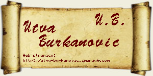 Utva Burkanović vizit kartica